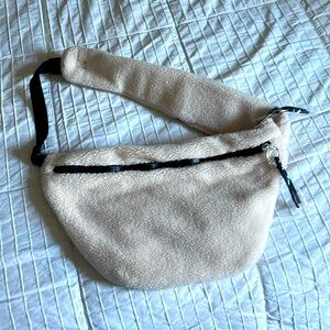 Free People Movement Cream Sherpa Sling Bag NWOT